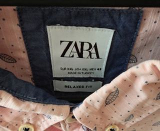 Camisa Zara rosa estampada Relaxed Fit
