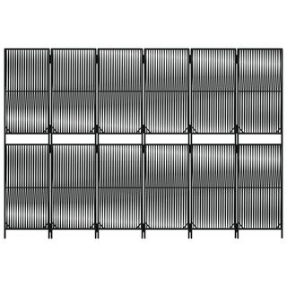 vidaXL Biombo de 6 paneles ratán sintético negro