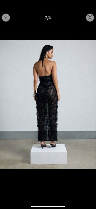 Vestido negro brillo fiesta. Nuevo