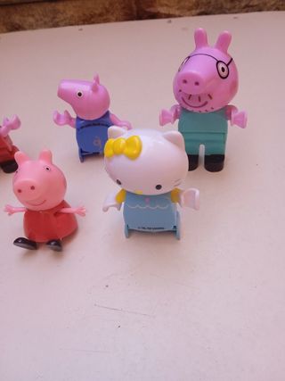 6 Muñecos Peppa Pig & Hello Kitty