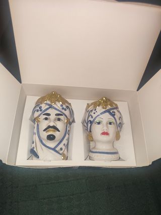 Vasi Ceramica Teste Moro - Blu e Bianco