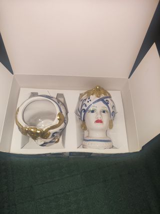 Vasi Ceramica Teste Moro - Blu e Bianco