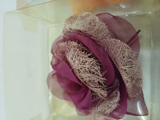 3 prendedores flores tela