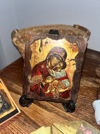 Icono Madre y Niño - Madera