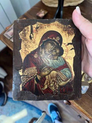 Icono Madre y Niño - Madera