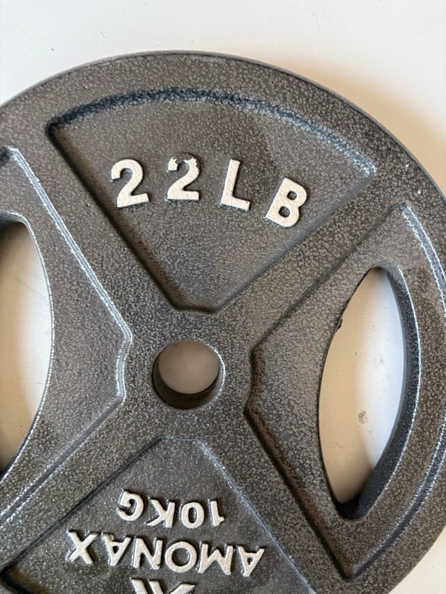 Disco olímpico Amonax 10kg - 22LB - miniatura 2