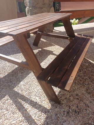 Mesa picnic infantil madera marrón