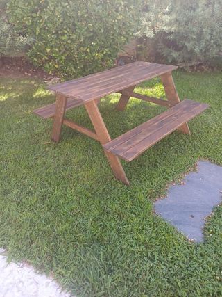 Mesa picnic infantil madera marrón
