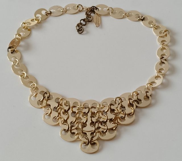 Icónico Collar Paco Rabanne cota malla, grano café