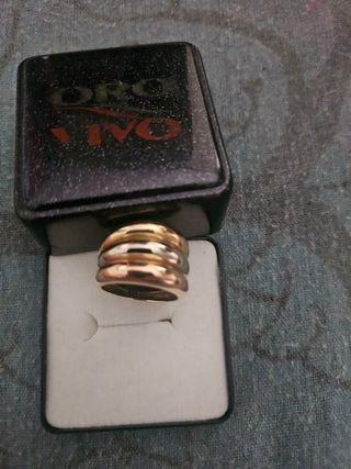 Anillo Oro 18k - 3 oros, blanco, rosa, dorado