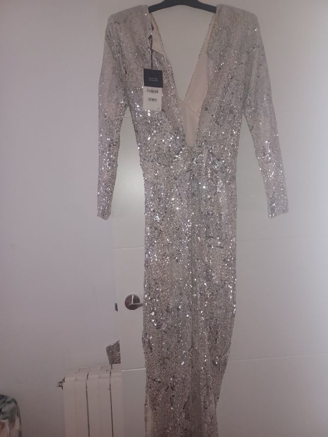 Vestido lentejuelas plata - boda