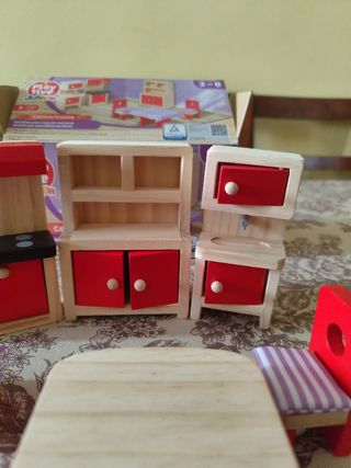 Cocina juguete madera muñecas