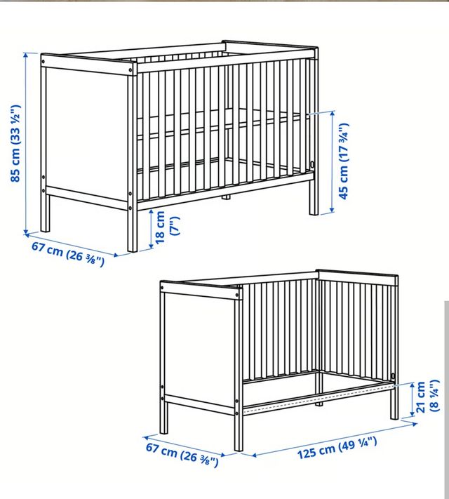 Cuna bebé Ikea Sundvik blanca