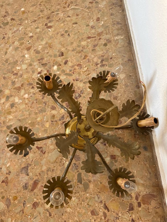 Lámpara candelabro bronce