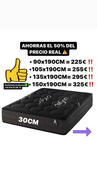 OFERTA- Colchón Black 90-150cm - ¡50% dto!