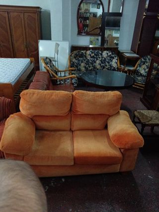 Sofá 2 plazas - Corduroy naranja