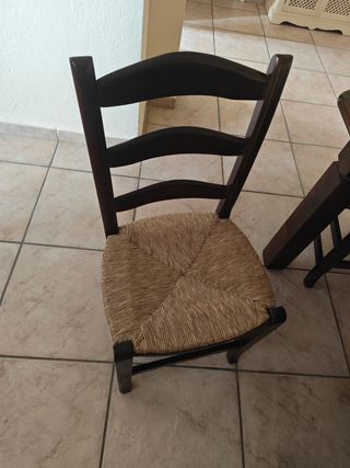 Mesa comedor madera marrón - 6 sillas