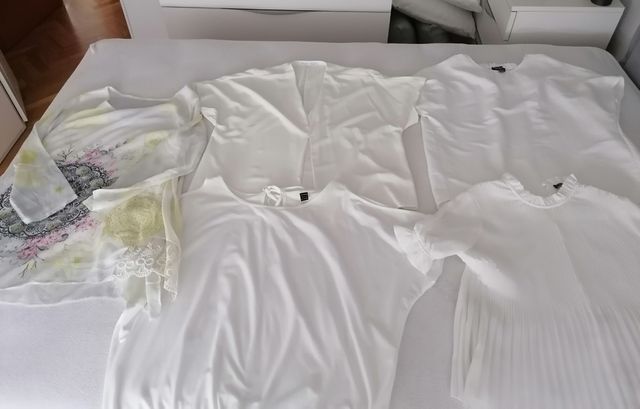 5 Blusas Blancas Mujer T-44