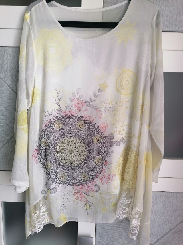 5 Blusas Blancas Mujer T-44