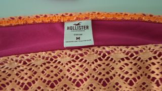 Bikini Hollister crochet naranja-fucsia