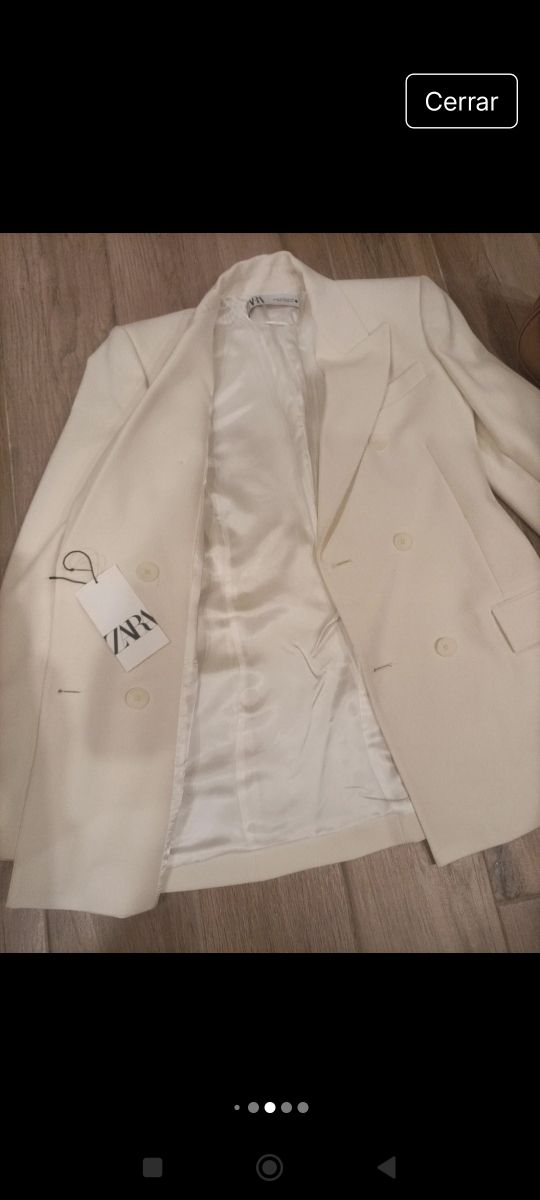 Americana -Blazer Zara blanco
