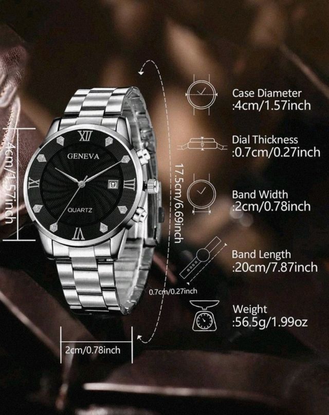 Reloj GENEVA + Pulsera - Acero