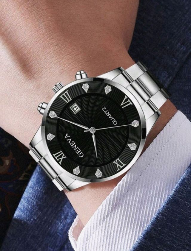 Reloj GENEVA + Pulsera - Acero