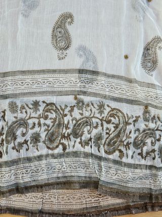 Kaftán Blanco, Dorado y Marrón - Talla S/M