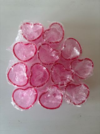 12 Vasos chupitos Corazón Rosa
