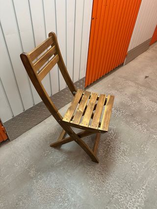 2 Sillas plegable de madera marrón