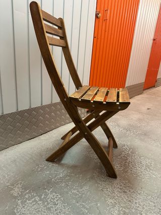 2 Sillas plegable de madera marrón