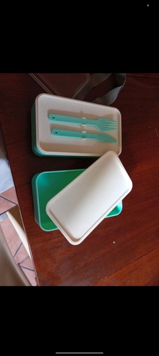 Porta pranzo 2 scomparti + posate