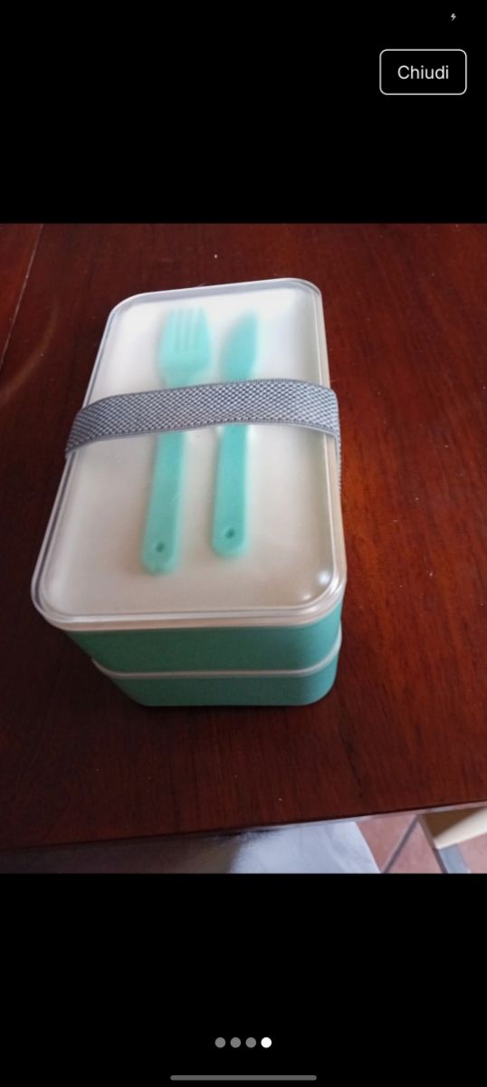 Porta pranzo 2 scomparti + posate