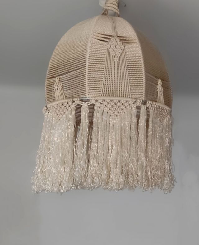 LAMPADA DA SOFFITTO VINTAGE IN MACRAMÈ DEGLI ANNI '80