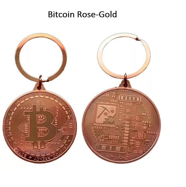 Portachiavi Bitcoin oro rosa