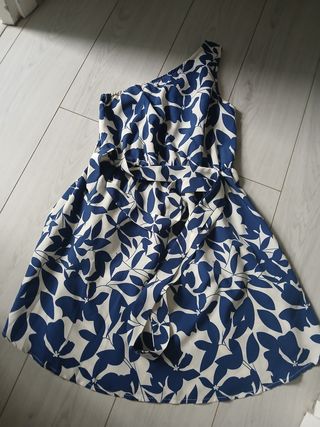 Vestido Shein azul y blanco