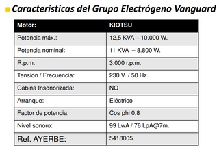 Gerador Ayerbe 13000 V MN E- 5418005