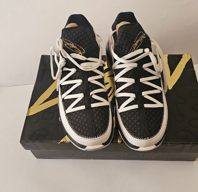 Nike LeBron XVII Low Blancas, doradas y Negras