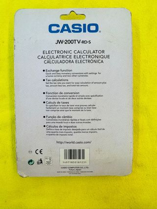 Calculadora Casio JW-200TV-RD-S