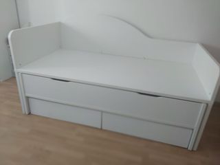 Cama nido blanca con cajones