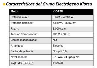 Gerador Ayerbe 5000 KT MN E- 5430025