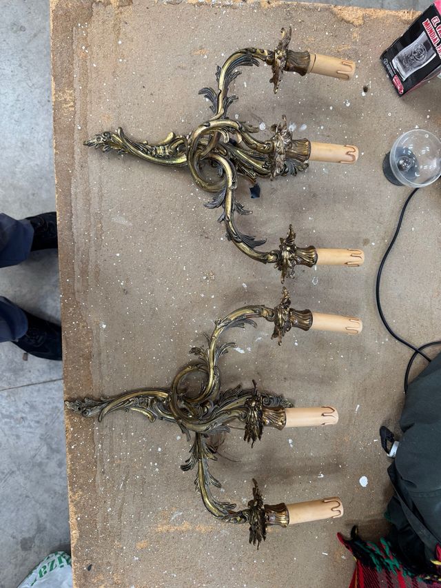 Apliques pared latón vintage PRECIO NEGOCIABLE