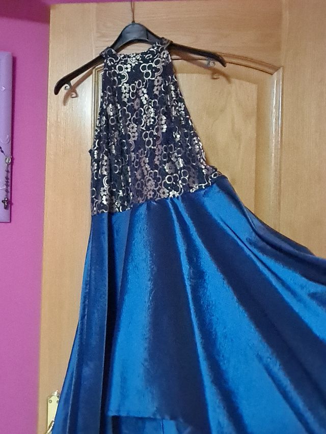 Abito da festa blu e argento