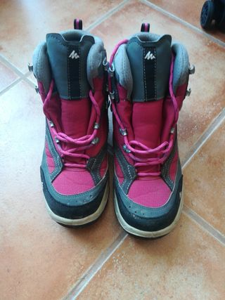 Botas montaña mujer rosa-gris