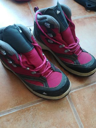 Botas montaña mujer rosa-gris