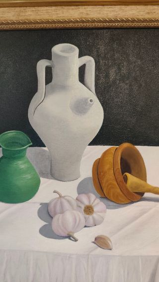 Bodegón pintado al óleo. Matilla