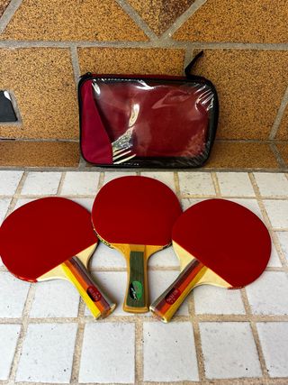 3 Palas Ping Pong + estuche