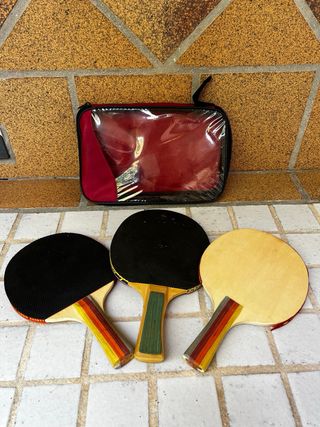 3 Palas Ping Pong + estuche