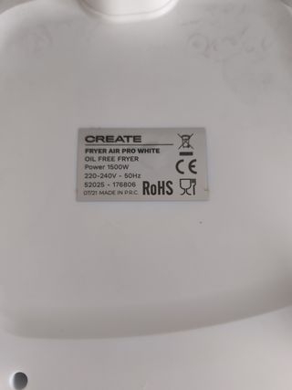 Freidora de aire CREATE, air fryer