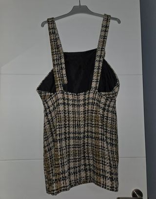 Vestido Zara cuadros beige-marrón